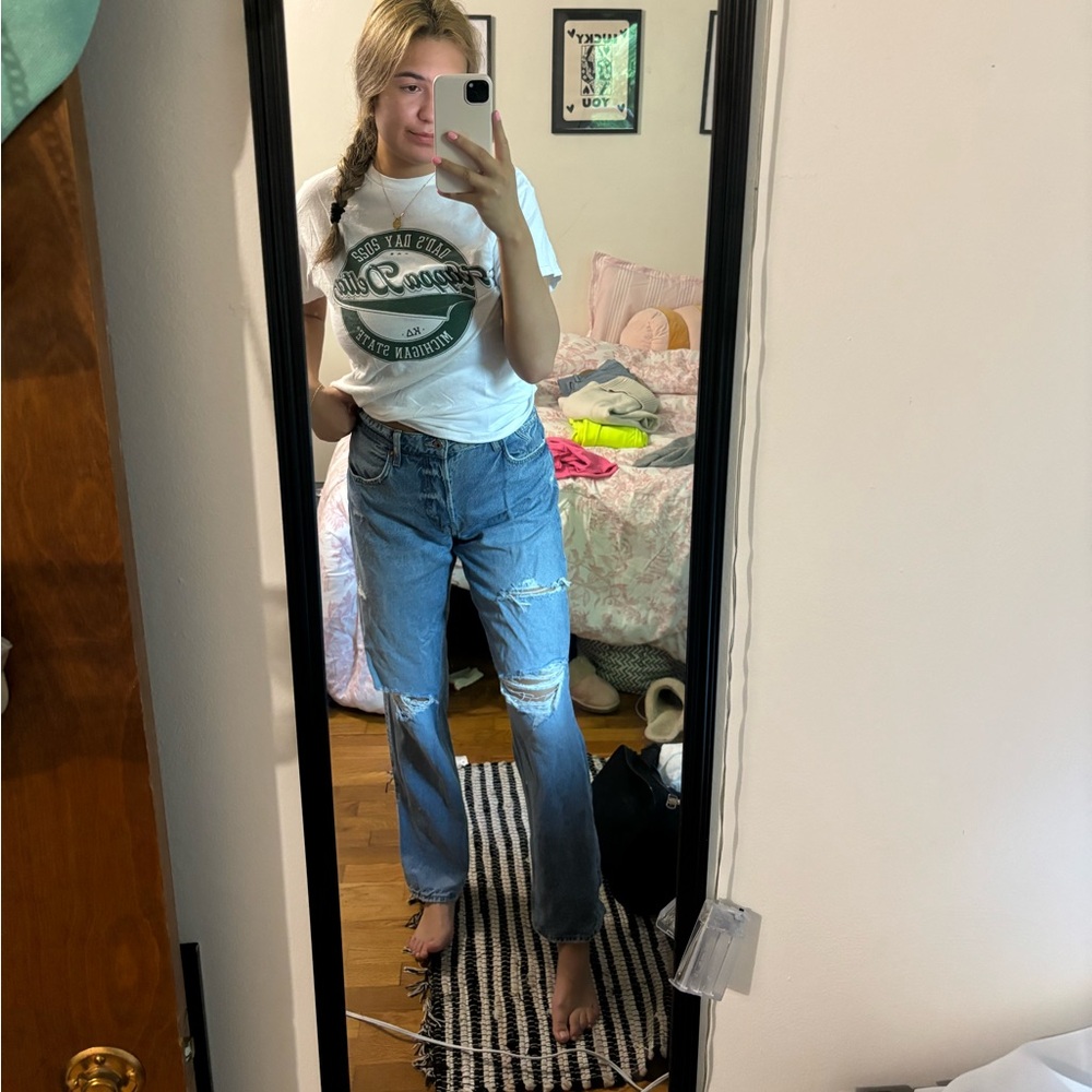 high waisted jeans
